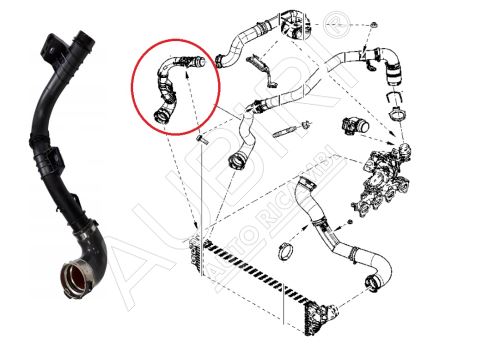 Charger Intake Hose Renault Master since 2014 2.3 dCi FWD from turbocharger to intercooler