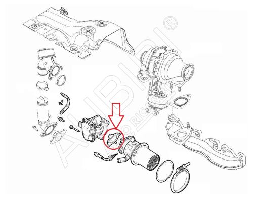 Throttle body gasket Fiat Ducato since 2021 2.2D, Doblo 2016-2021 1.6D