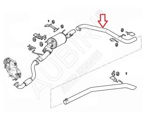 Middle exhaust pipe Fiat Ducato 2018-2021 2.3D, since 2021 2.2D