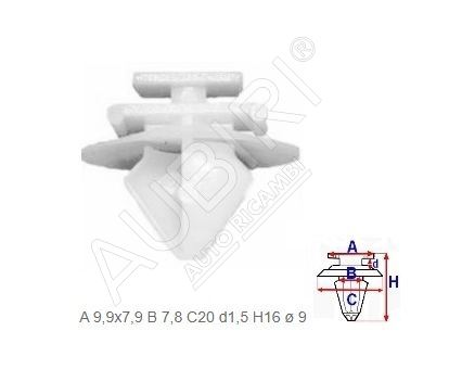 Window trim (Torpedo) clip Fiat Ducato 2006-2014 - set 10 pcs.