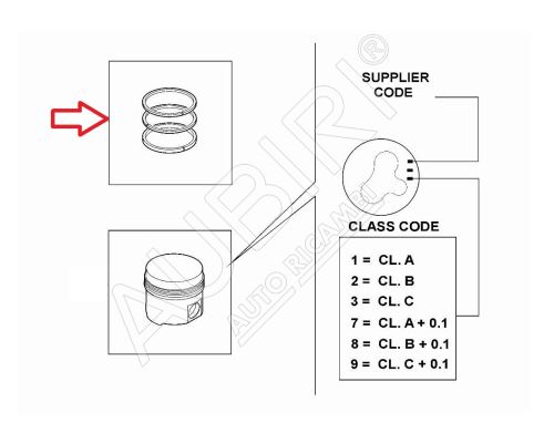 Piston rings Fiat Ducato since 2021 2.2D + 0,1 mm