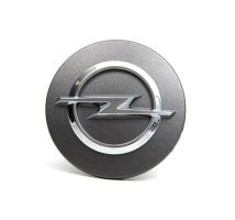Wheel cover Opel in the middle, 59 mm, technical grey