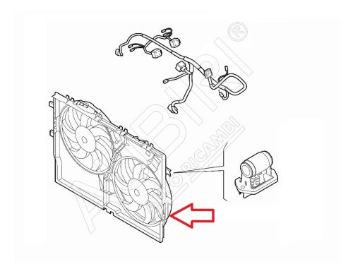 Radiator fan Fiat Ducato since 2021, 2x relays and resistors, automatic transmission