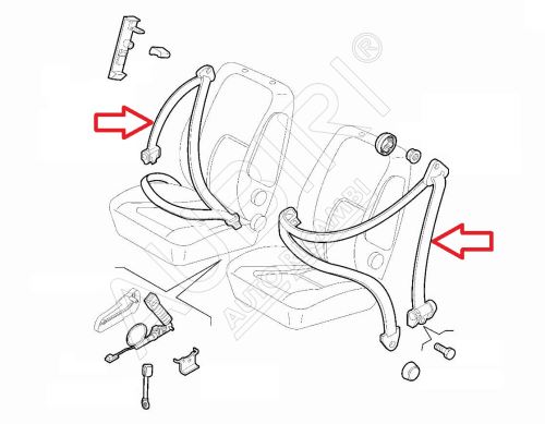 Seat belt Fiat Ducato since 2021 left/right