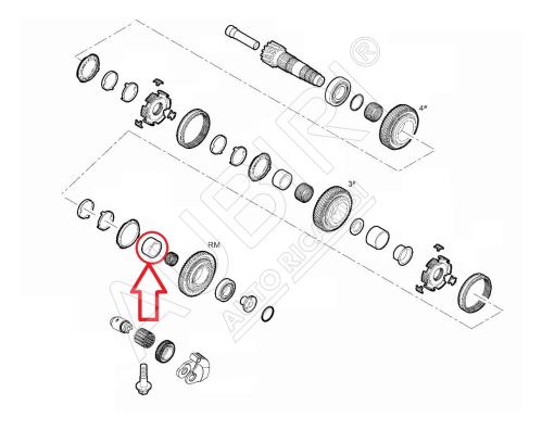 Gearbox shaft housing Fiat Ducato since 2021 2.2D, Doblo 2010-2022 secondary