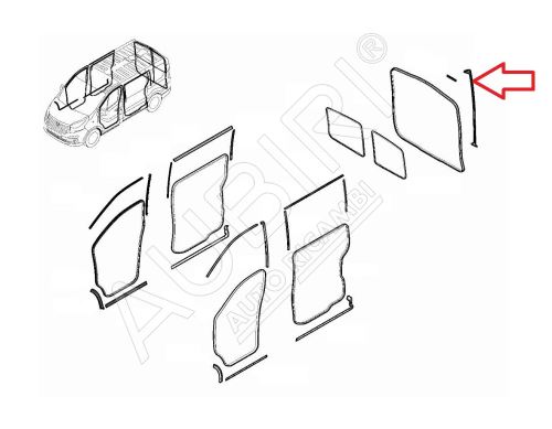 Door seal Renault Trafic since 2014, Talento 2016-2021 rear door, H2, between doors