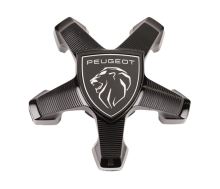 Wheel cover Peugeot in the middle for alloy wheels, black, ORBITALE 2024
