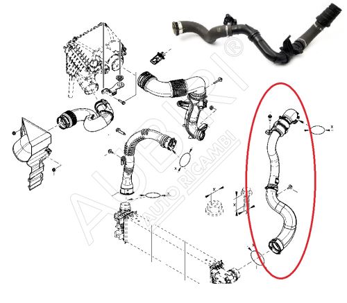 Charger Intake Hose Renault Trafic 2014-2019 1.6 from turbocharger to intercooler, complet