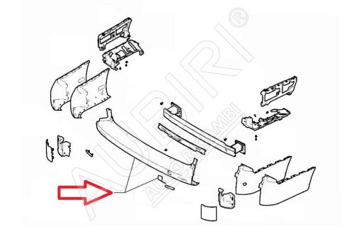 Rear bumper Fiat Scudo since 2022, Citroën Jumpy, Expert since 2016