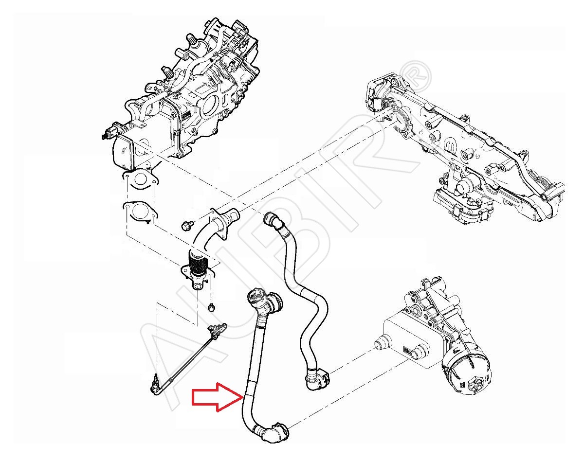 Pipe to EGR valve Fiat Ducato since 2021 2.2D - FIAT - 46352348 | AUBIRI.eu