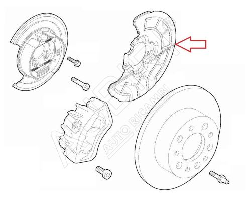 Brake disc cover Fiat Ducato since 2021 rear, left, electric parking brake