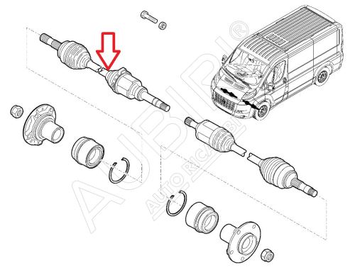 Driveshaft Fiat Ducato 2018-2021 2.3D right, automatic transmission