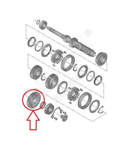 6th gear wheel Citroën Berlingo, Partner since 2008, 57 teeth