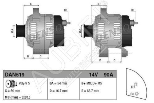 Alternator Fiat Fiorino 2007 1.3 MJTD/Doblo 2005