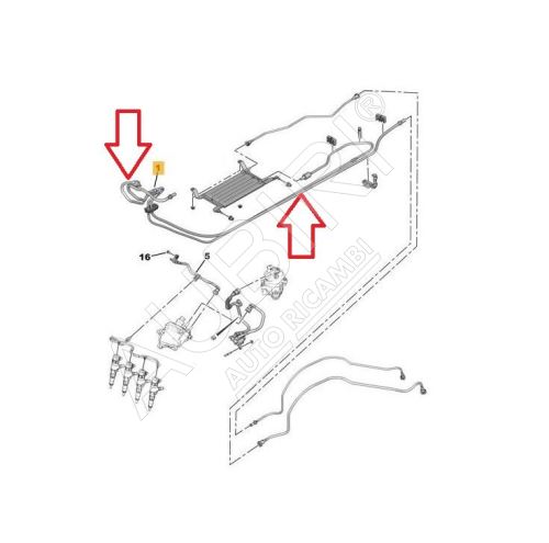 Fuel pipe Citroën Berlingo, Peugeot Partner 2011-2016 1.6 HDi