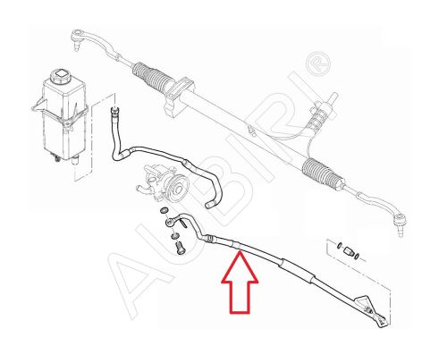 Power steering hose Fiat Ducato 2016-2021 2.3D from pump to steering, RHD