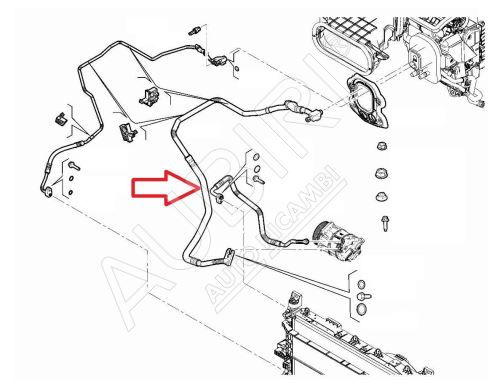 Air con hose Fiat Ducato since 2021 from compressor to evaporator