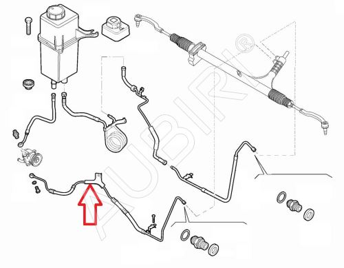 Power steering hose Fiat Ducato 2006-2014 3.0D from pump to steering