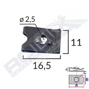 Mounting clip 2.5 mm/25 pcs in a package