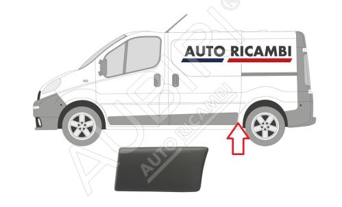 Protective trim Renault Trafic since 2001 left, in front of the rear wheel