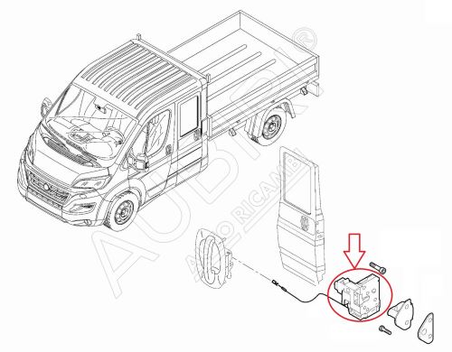 Rear door lock Fiat Ducato since 2014 right - Double-Cab