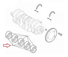 Main bearing, crankshaft bearing Fiat Ducato since 2021 2.2D 1.832-1.836 lower, red