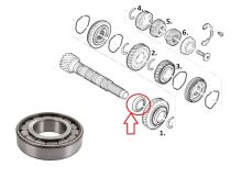 Transmission bearing Fiat Ducato since 1994 2.2/2.3 front for secondary shaft, 5-sp.