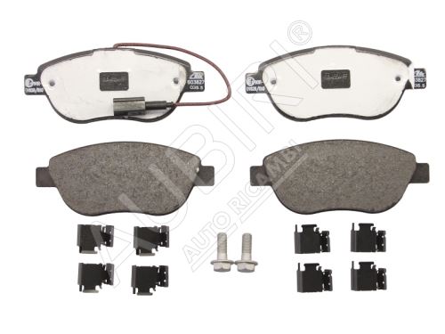 Brake pads Fiat Doblo since 2010 front, 1-sensor, with accessories, system BOSCH