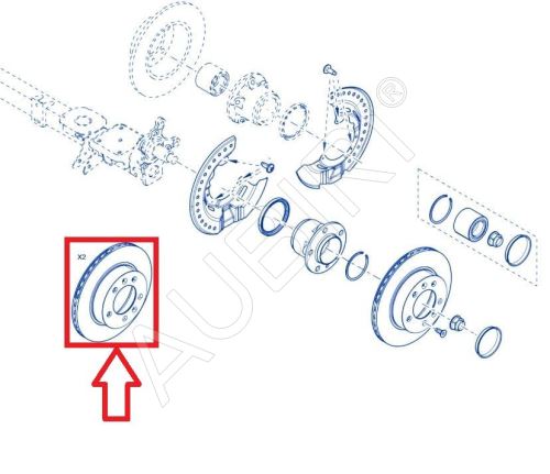 Brake disc Renault Master IV since 2024 rear, set of 2 pcs, double tyre version