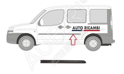 Protective trim Fiat Doblo 2000-2005 left, rear door, black