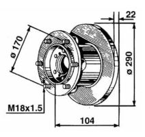 Brake disc Iveco Daily 2000-2006 35/50C front, 290 mm, from VIN