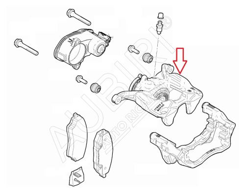 Brake caliper Fiat Ducato since 2021 rear right, without holder