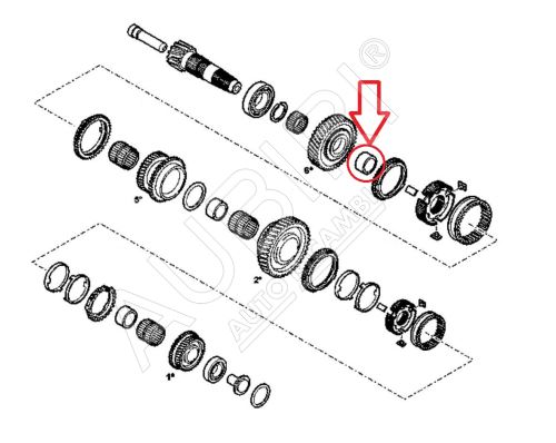 Gearbox shaft housing Fiat Ducato since 2021 2.2D, Doblo 2010-2022 secondary