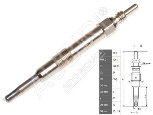 Glow plug Fiat Doblo 1.9 JTD 74/77kW