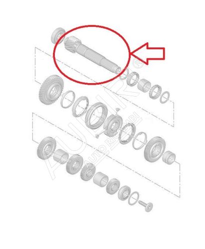 Gearbox shaft Citroën Berlingo, Partner since 2008 secondary, 15/73 teeth