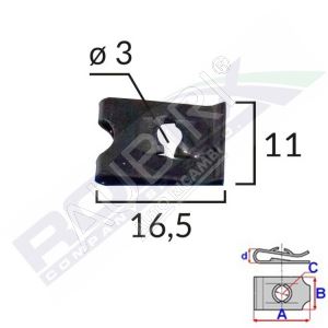 Mounting clip 3.0 mm/25 pcs in a package