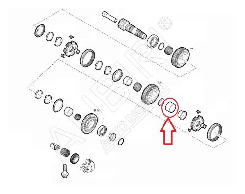 Gearbox shaft housing Fiat Ducato since 2021 2.2D, Doblo 2010-2022 secondary