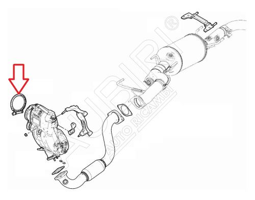 Silencer bracket Fiat Ducato 2021-2023 2.2D to the catalyst