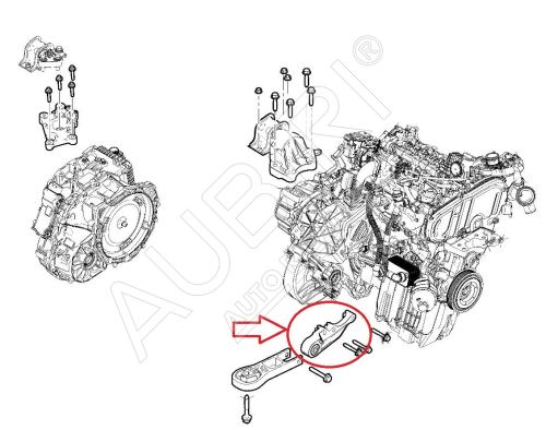 Engine mount Fiat Ducato since 2021 2.2D lower, automatic transmission