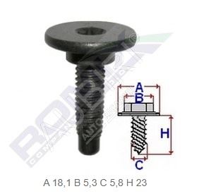 Bumper bolt Fiat - package 5pcs