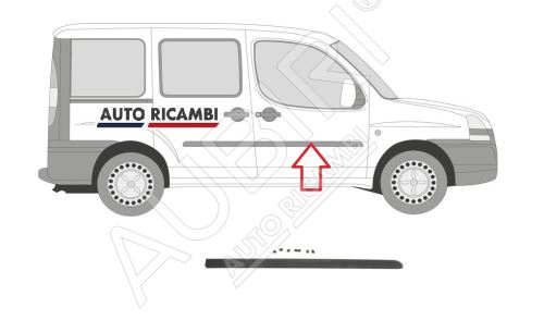 Protective trim Fiat Doblo 2000-2005 right, front door, black