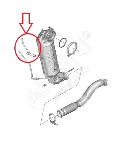 Differential pressure sensor pipe Citroën Berlingo, Partner since 2018 1.2 PureTech -upper