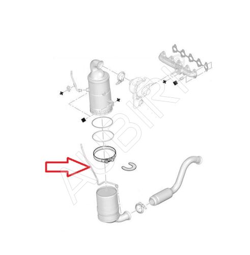Differential pressure sensor tube DPF Citroën Berlingo, Partner 2008-2016 1.6 HDi lower