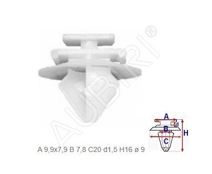Window trim (Torpedo) clip Fiat Ducato 2006-2014 - set 10 pcs.