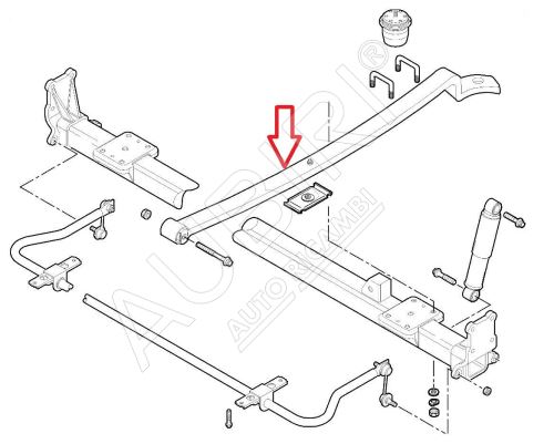 Leaf spring Fiat Ducato 2006-2023 rear, left, 1-leaf, air suspension