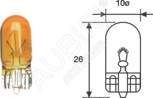 Bulb 12V 5W W5W all-glass orange