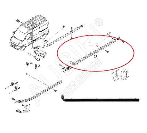 Sliding door roller guide rail Renault Master since 2010 middle, left