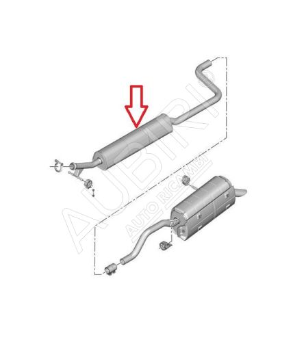 Exhaust silencer Citroën Berlingo, Partner since 2018 1.2 PureTech middle, wheelbase 2975