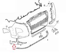 Front bumper cover Fiat Ducato since 2024 right, without LED fog light