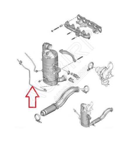 Differential pressure sensor pipe Citroën Berlingo, Partner since 2018 1.5 BlueHDi -lower